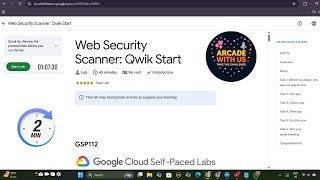 Web Security Scanner: Qwik Start || GSP112