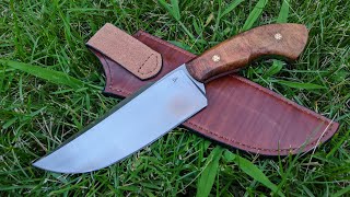 1095 Custom camp / hunting knife. Comfortable ergonomic handle. Hand made leather sheath by Bastian 198 views 1 year ago 7 minutes, 40 seconds