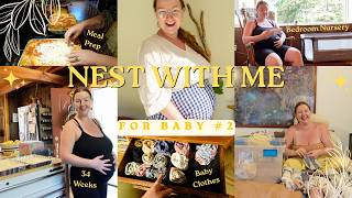 NEST WITH ME | sorting baby gear, postpartum meal prep + what to add to baby registry for 2nd baby?