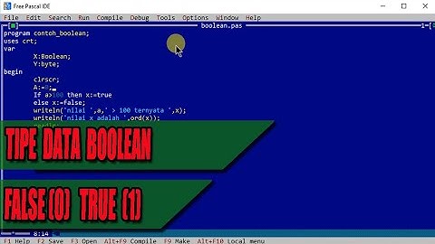 PROGRAM #7 TIPE DATA BOOLEAN PADA PROGRAM FREE PASCAL