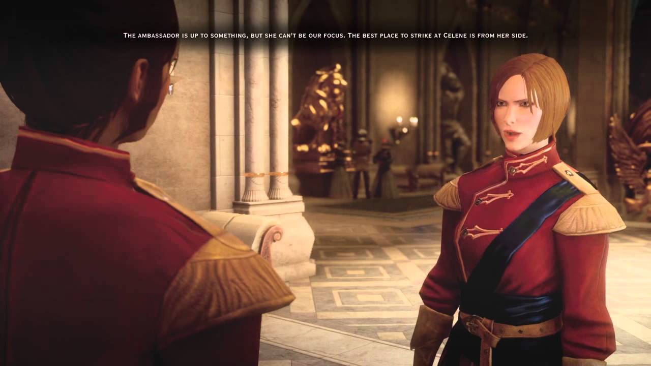 In Dragon Age: Origins , there is idle companion dialogue where  Leliana(another companion) comes up with a dress idea for Morrigan , 2  games later In Dragon Age: Inquisition when you meet