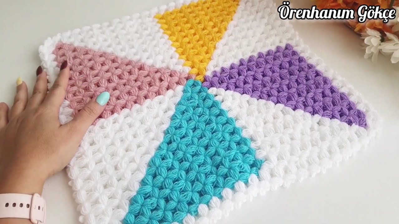 Kolay ✅️ Şık Kare Lif Modeli ✅️ En Yeni Tasarım /Quick & Easy Square Crochet Pattern #crochet #easy 