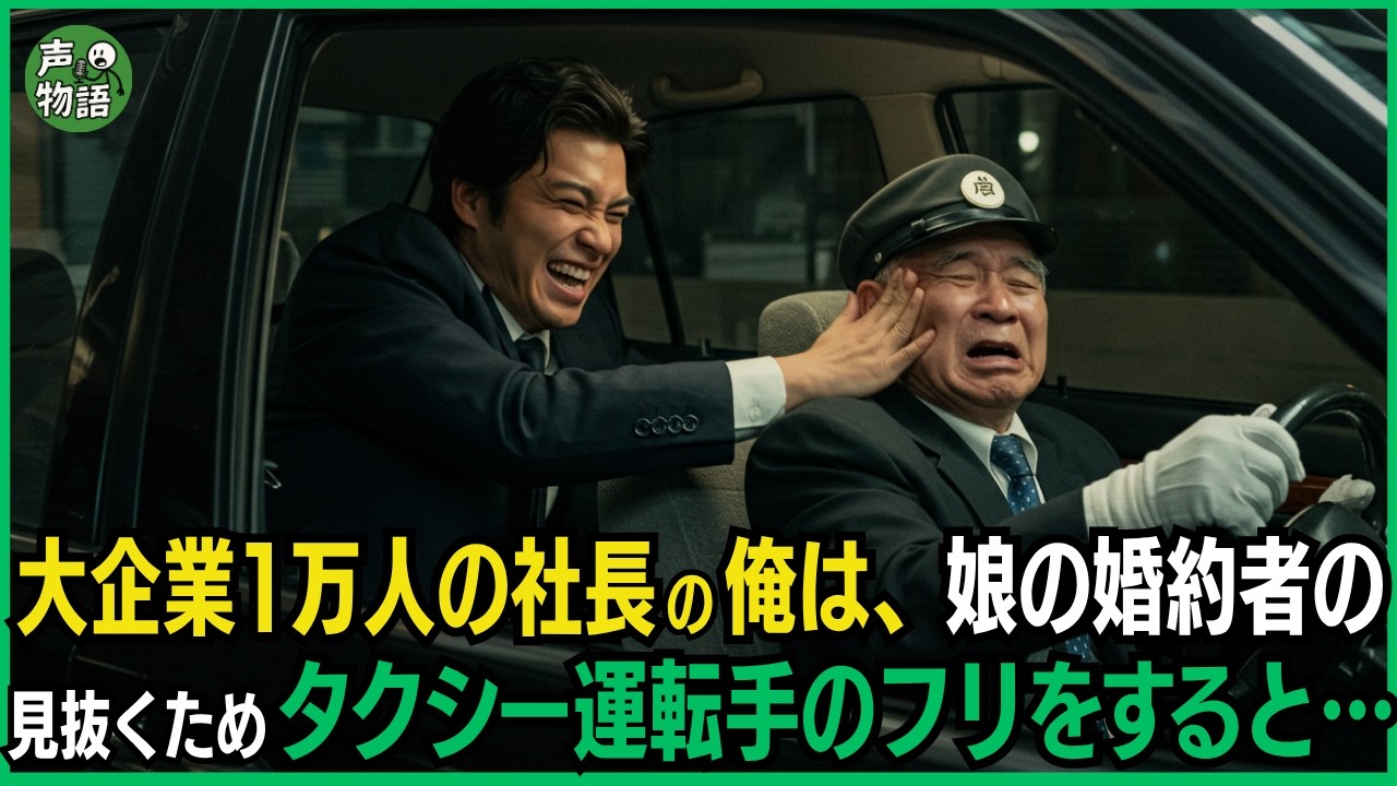 大企業1万人の社長の俺は、娘の婚約者の本性を見抜くためタクシー運転手のフリをすると…