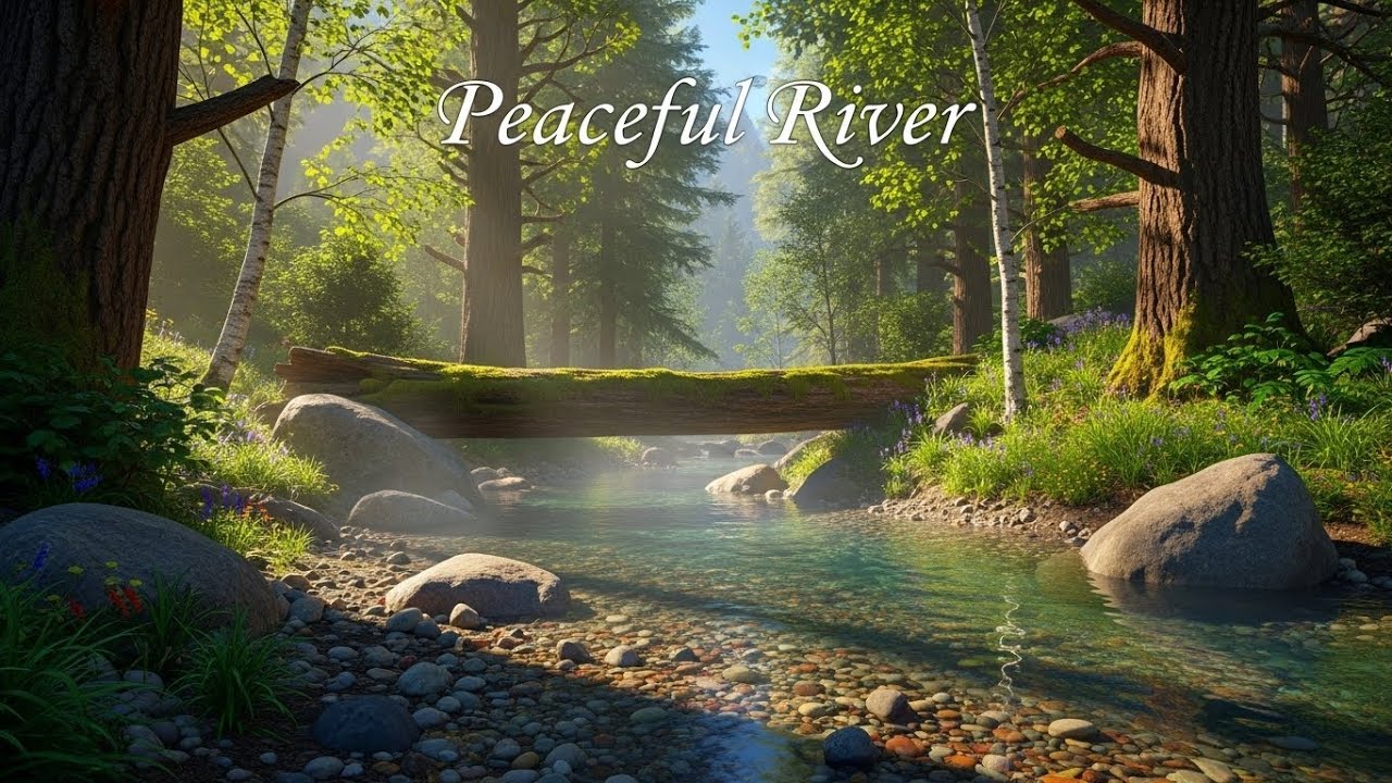 Flowing Stream River 🌊 Gentle Nature Sounds for Sleep, Focus, and Serenity 
