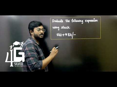 Evaluate the following expression using stack in Tamil | Data Structures in Tamil | Unit 3