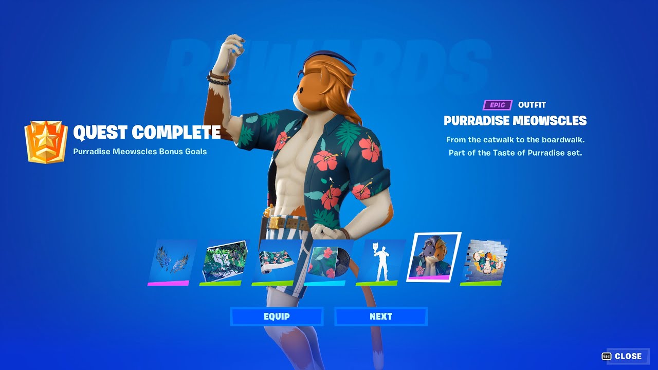 How to Unlock Purradise Meowscles Skin in Fortnite Purradise