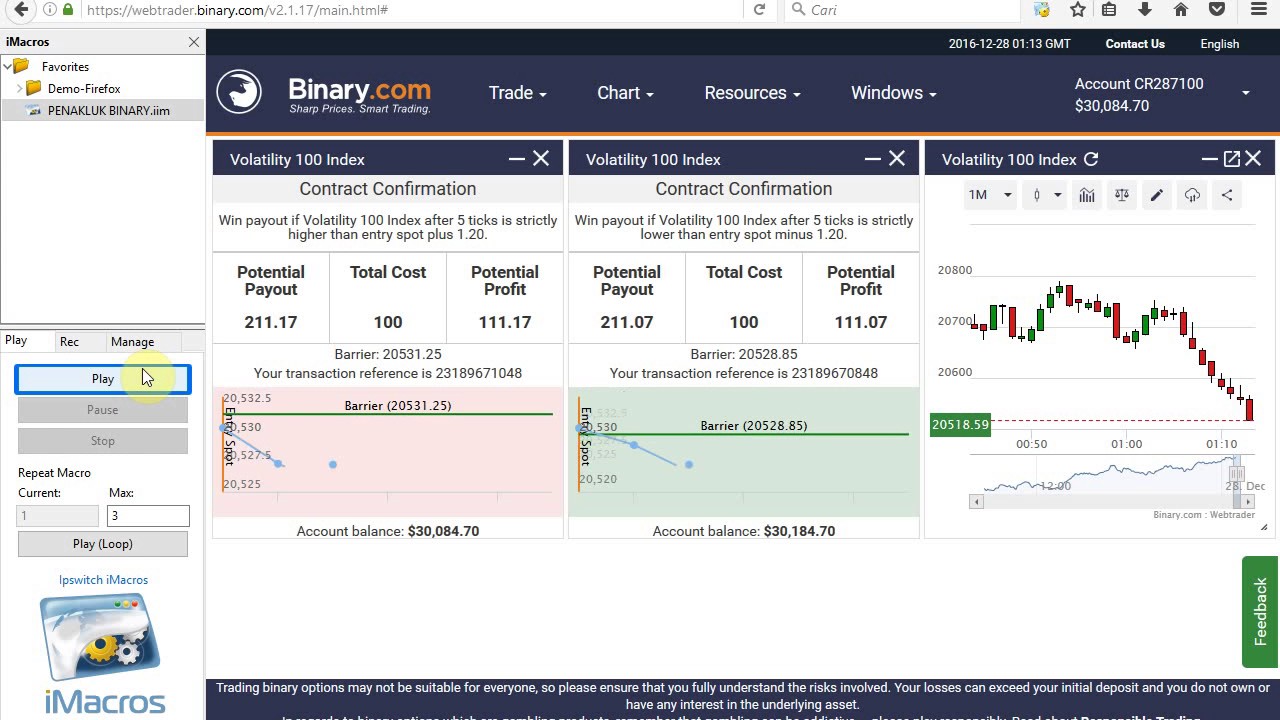 HEDGING $100+$100 profit $10 perTrade 5tick