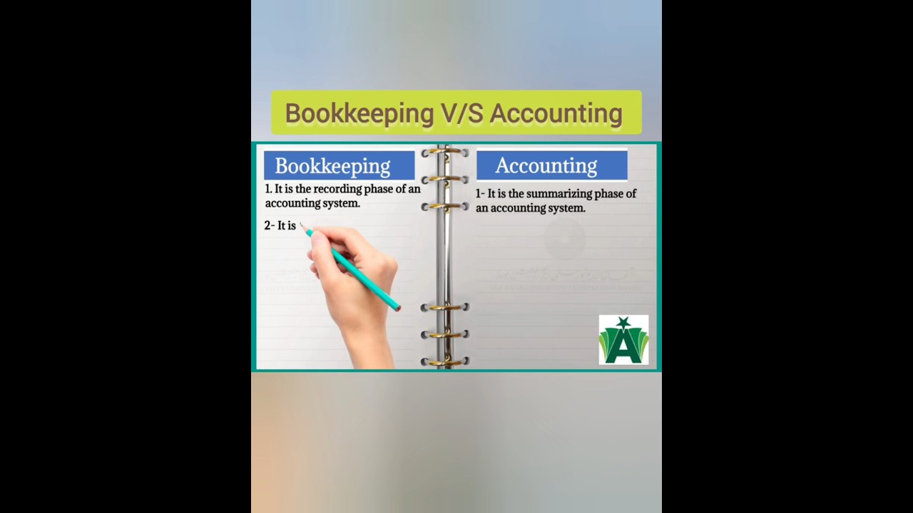 Bookkeeping V/S Accounting: #shorts #youtubeshorts