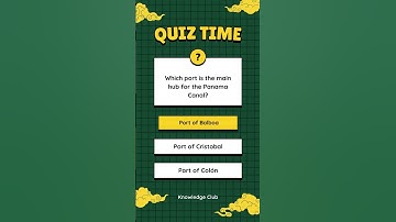 Main Channel Of Panama - Panama Canal - #shorts #quiz  #asiancountries