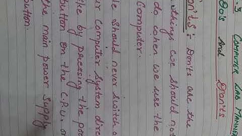 Class-2 computer chapter-3 Computer Lab Manners Topic- Don