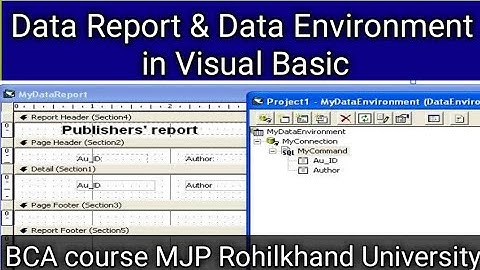 prepare a data report with data environment in visual basic