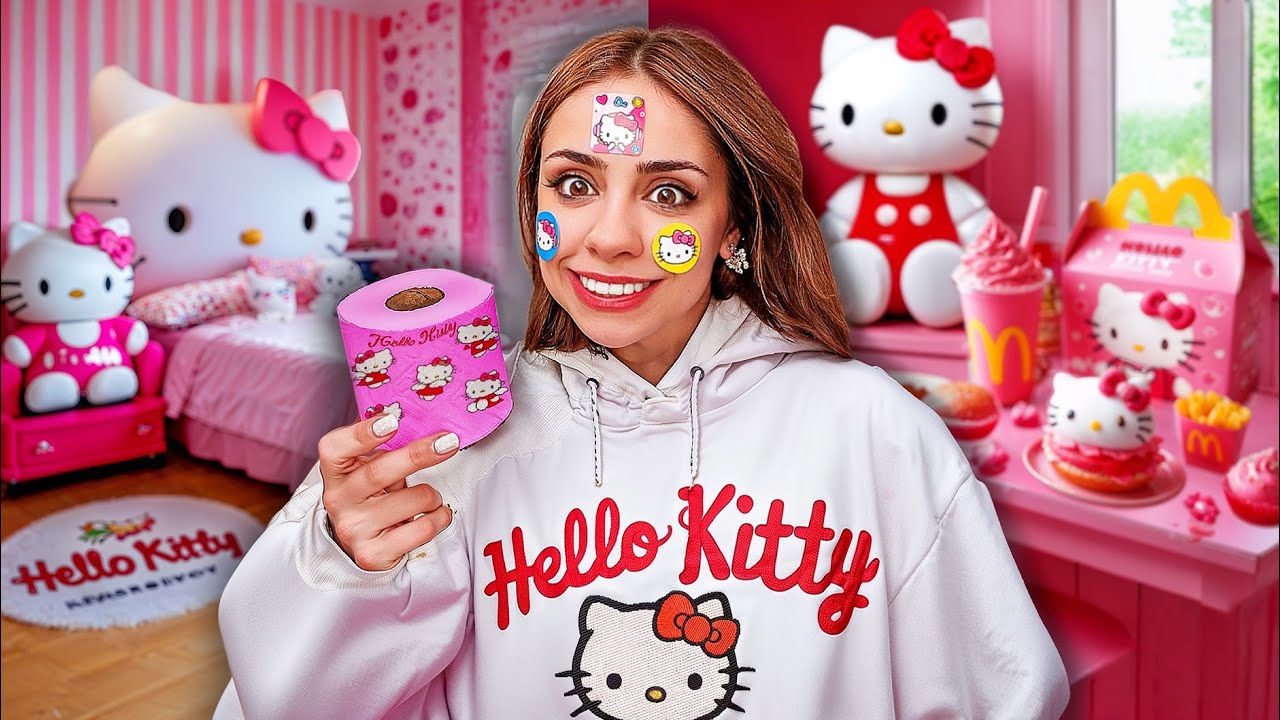 24hs VIVIENDO DE HELLO KITTY XD