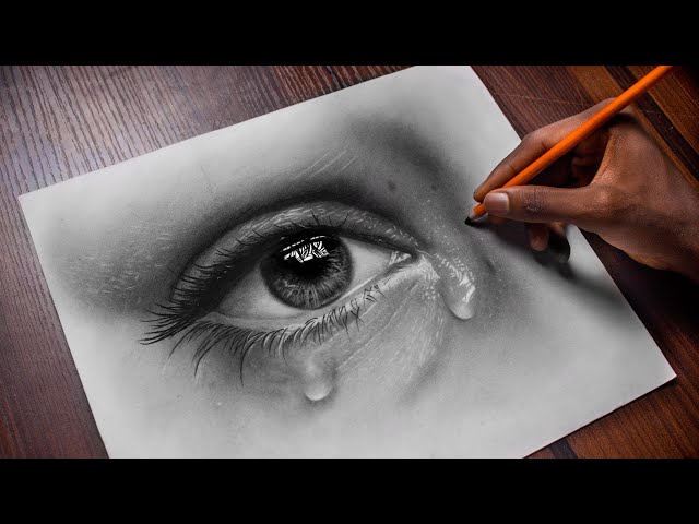 HOW TO SHADE REALISTIC EYE WITH TEARS