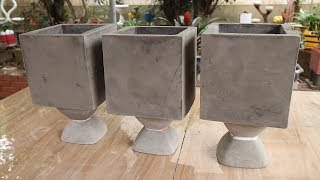 Cement Flower Pot Unique | DIY At Home Easy | Ideas Beautiful For Garden