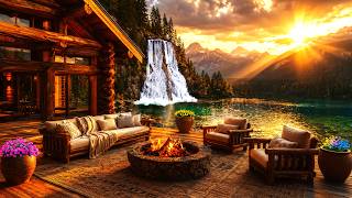 Summer Lake Cabin Living Wallpaper 🌅 Golden Hour Smooth Jazz 🔥 Saxophone & Piano Music [4K] screenshot 1