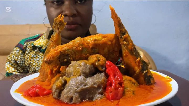 ASMR Mukbang Fish Peppersoup with Amala Fufu | Nigerian Food Mukbang Asmr | Eating sounds
