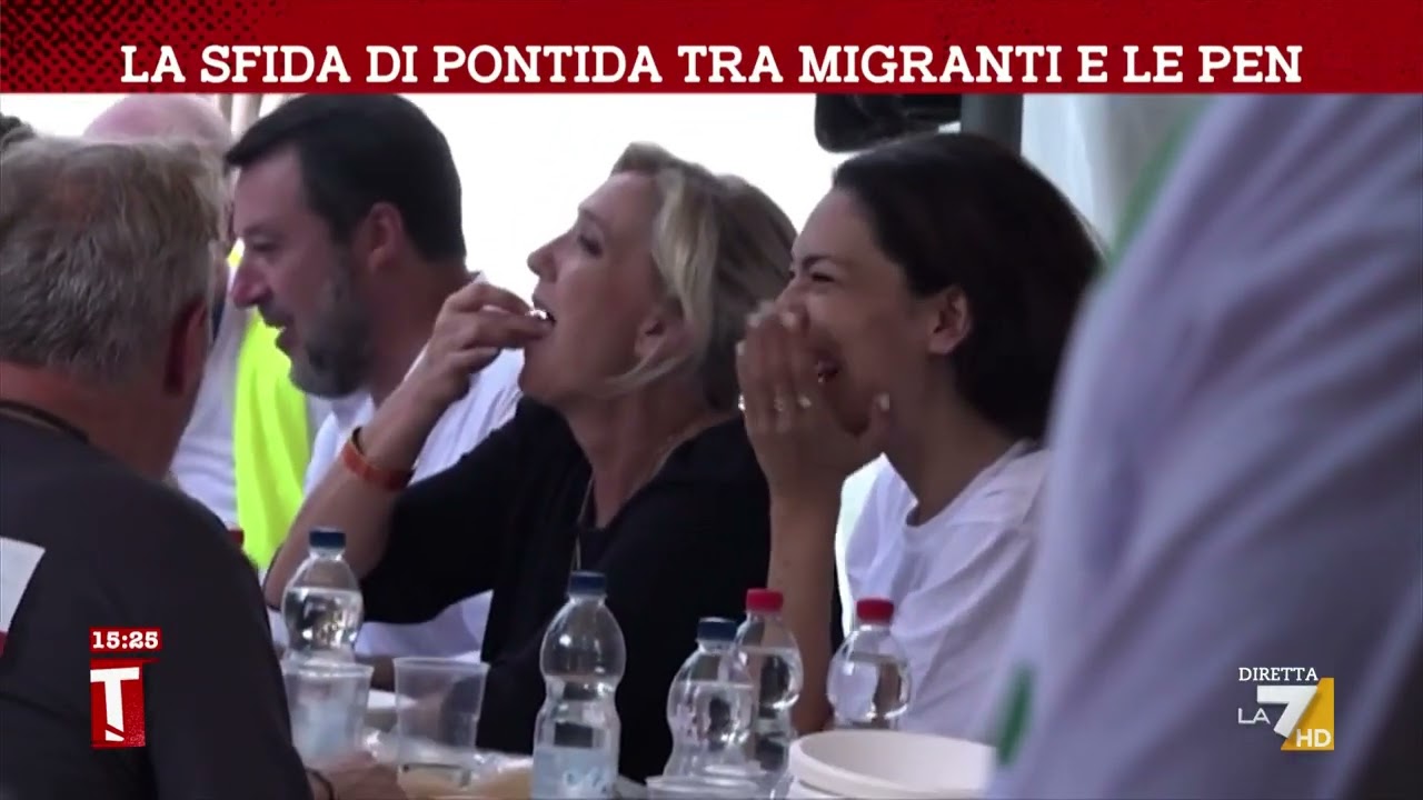 La sfida di Pontida tra migranti e Le Pen
