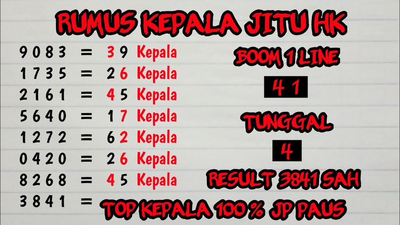 PREDIKSI HK SABTU, 07 OKTOBER 2023 RUMUS KEPALA JITU HK MALAM INI