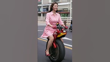The beauty is riding a unicycle moped.#robot #shorts