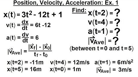 Calculus 1: Derivative Applications - Motion (1 of 7) Position, Velocity, Acceleration: Ex. 1