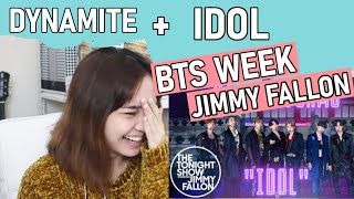 BTS: IDOL + Dynamite | Tonight Show Jimmy Fallon | REACTION | BTS Week Day 1