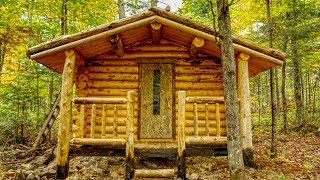 A Front Porch on the Bathhouse | Log Cabin Sauna Build