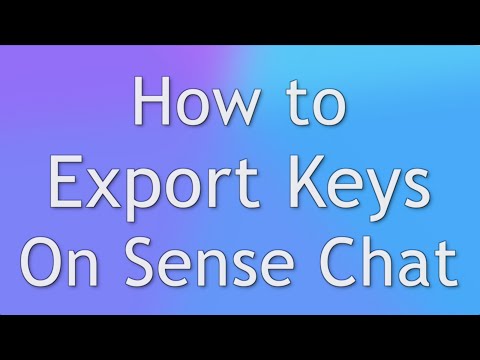 How to Export Your Key on Sense.Chat