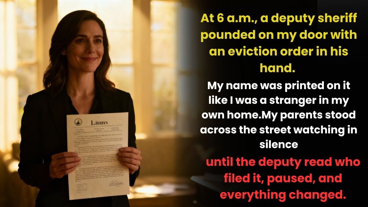 At 6 AM, a man arrived with an eviction order, which my parents had filed behind my back and...