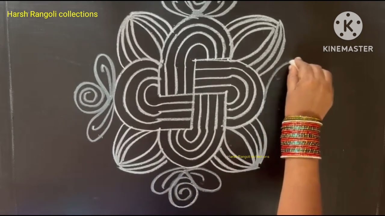 Simple & easy 2 in 1 sankranti padi kolam muggulu | easymuggulu | kolam 