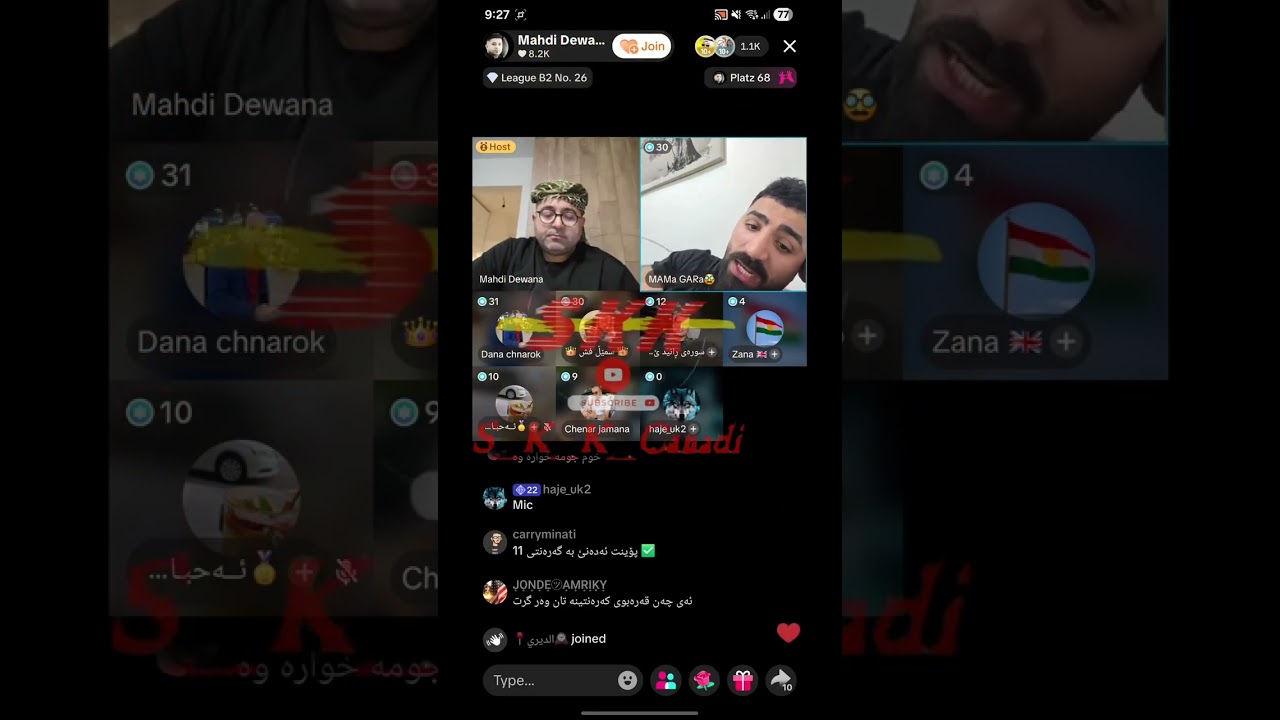 لایڤی تازە دانای چنارۆک و چێنەر و بلە غەمبار مەهدی 😂🤣😂