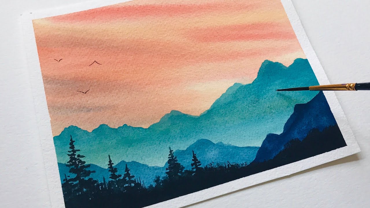 Easy watercolor painting ideas  Easy watercolor, Landscape paintings, Watercolor  paintings easy