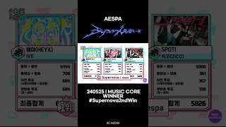 240525 | MUSIC CORE WINNER, Supernova by #aespa 2nd win #Supernova2ndWin#aespa20thWin