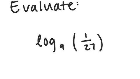 Logarithms: Evaluate log_9 (1/27)