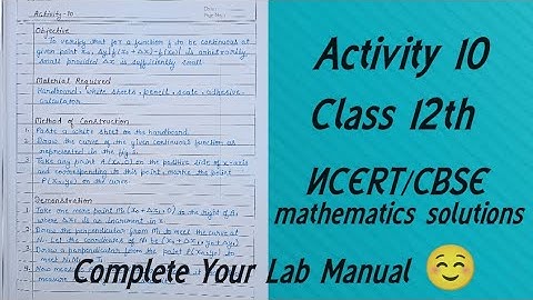Maths Lab Activity 10 Class 12// Maths Lab Practical Class 12//Activity Solution// CBSE board #file