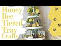 Crafted by Corie's Minis Challenge/ Honey Bee Tiered Tray Budget Friendly Crafts