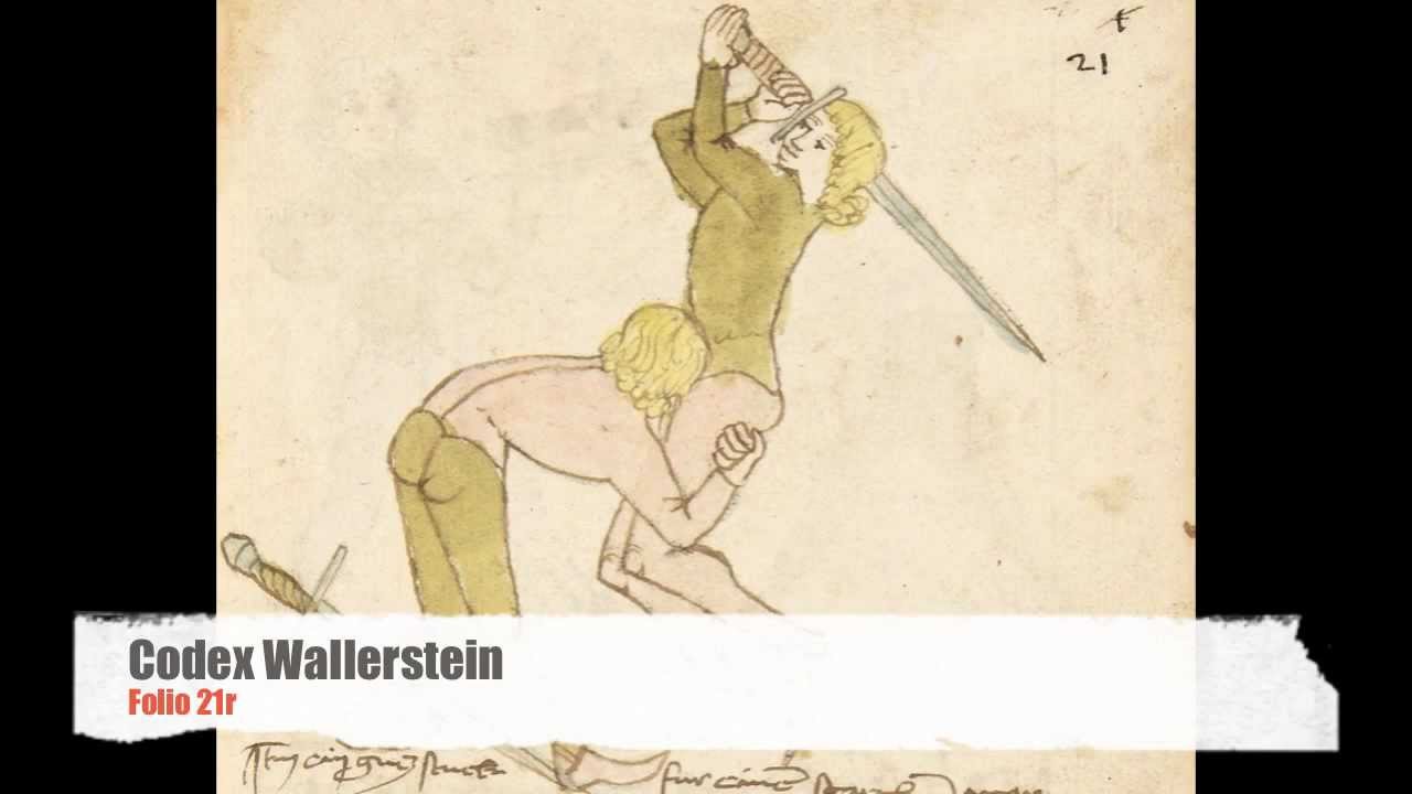 Codex Wallerstein Longsword 21r (plaquage / double leg takedown)