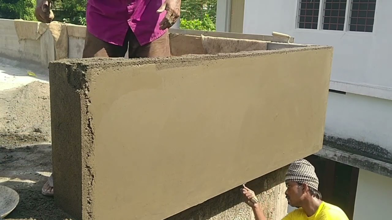 വീടിൻ്റെപാരപ്പറ്റ് തേപ്പ്