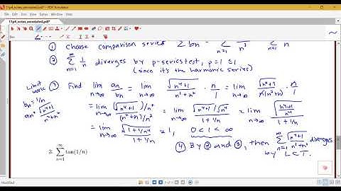 Three examples applying the Limit Comparison Test (Section 11.4, part 3)