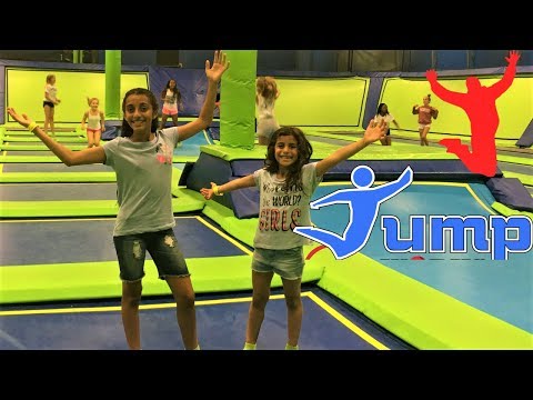 Indoor TRAMPOLINE PARK Challenge! sisters Fun Video