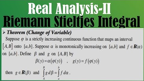 Theorem: Change of variable,                 Real Analysis-II