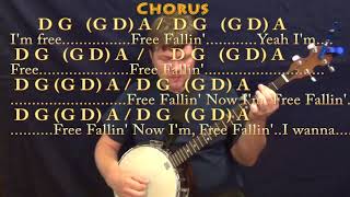 Free Fallin' (Tom Petty) Banjo Cover Lesson in D with Chords/Lyrics screenshot 5