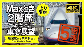 [ 4K / Rail View ] 5X Speed! Joetsu Shinkansen  Window View(Niigata to Tokyo)