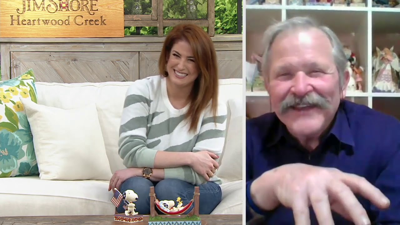 Jim Shore Peanuts Collection Snoopy with Flag on QVC