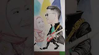 GAMBAR KARIKATUR _ 14 #gambar #karikatur #caricature #stepbystep #drawing #gitaris #shortsvideo