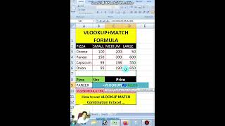 How to use VLOOKUP MATCH Combination in Excel …