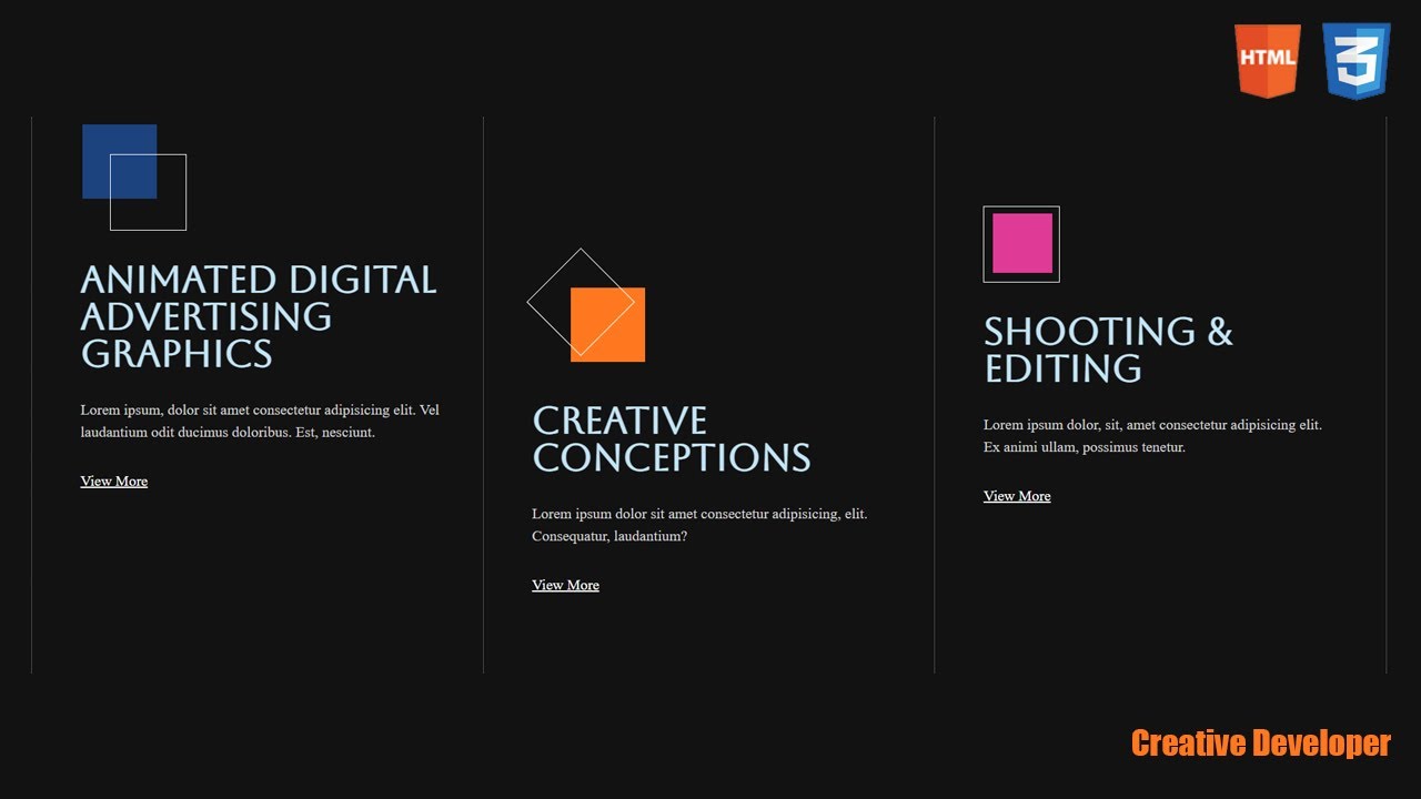 How To Make Card Design Using HTM And CSS || Web Design || Responsive ...