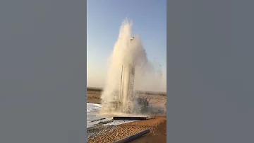 حفر بير ارتواز ظهور الماء ماشاء الله تبارك الرحمن 