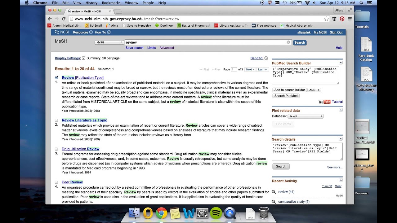 Finding Review Articles and Comparative Studies in PubMed
