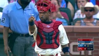 LAD@STL: Rosario catches Kendrick stealing in the 2nd