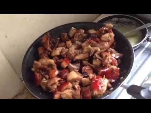 Fried Pig Meat And Roast Pig Street Food For Breakfast In Phnom Penh Cambodia-11-08-2015